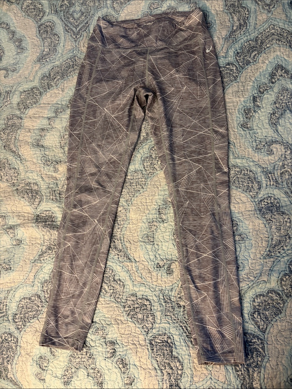 Asics Gray Geometric Print Leggings